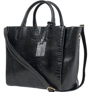 Black vegan leather tote from Nordstrom